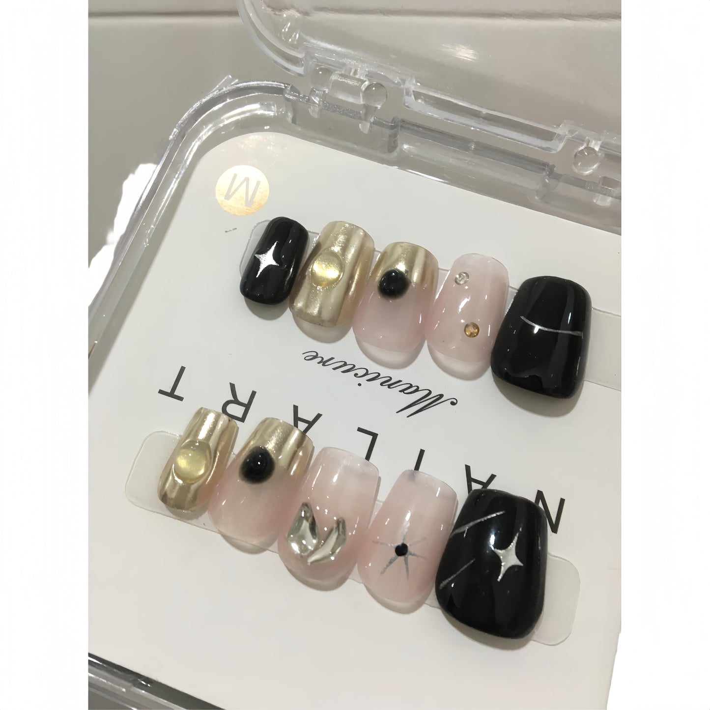 Reusable Handmade Acrylic Press-on Nails - Mirror Effect Graffiti
