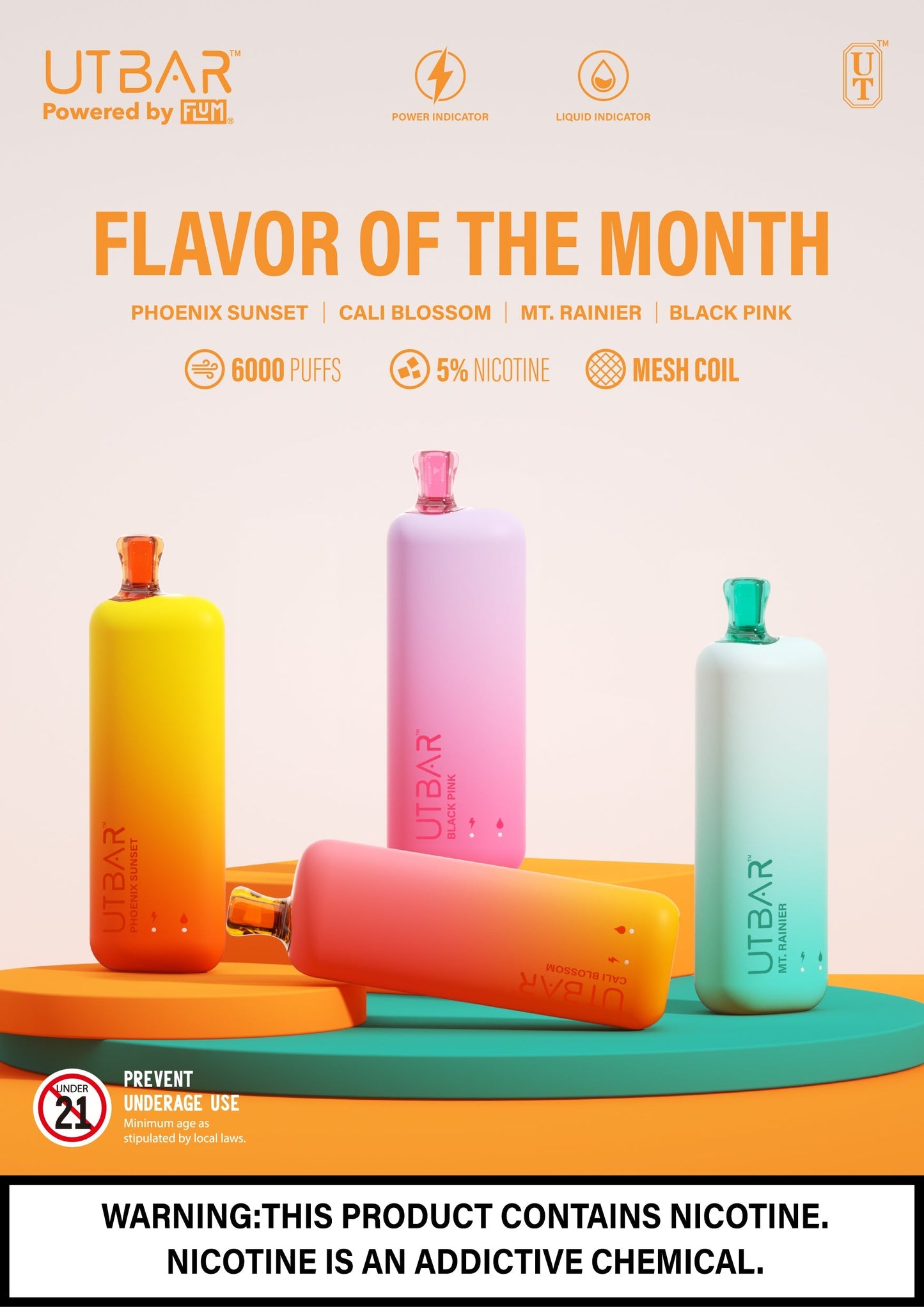 FLUM UT BAR 6000 Puffs Disposable