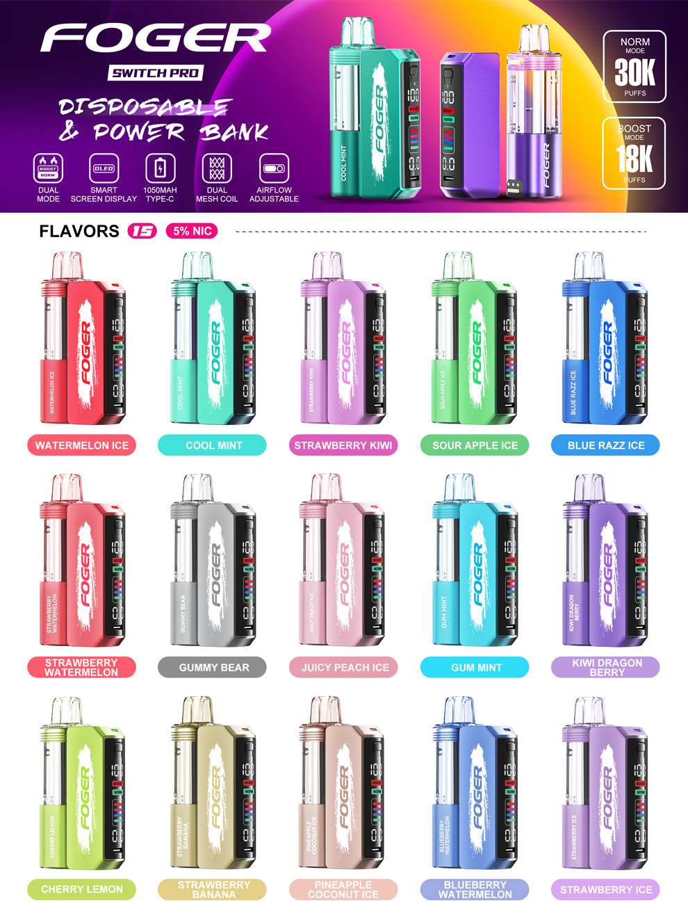 FOGER SWITCH PRO 30K DISPOSABLE