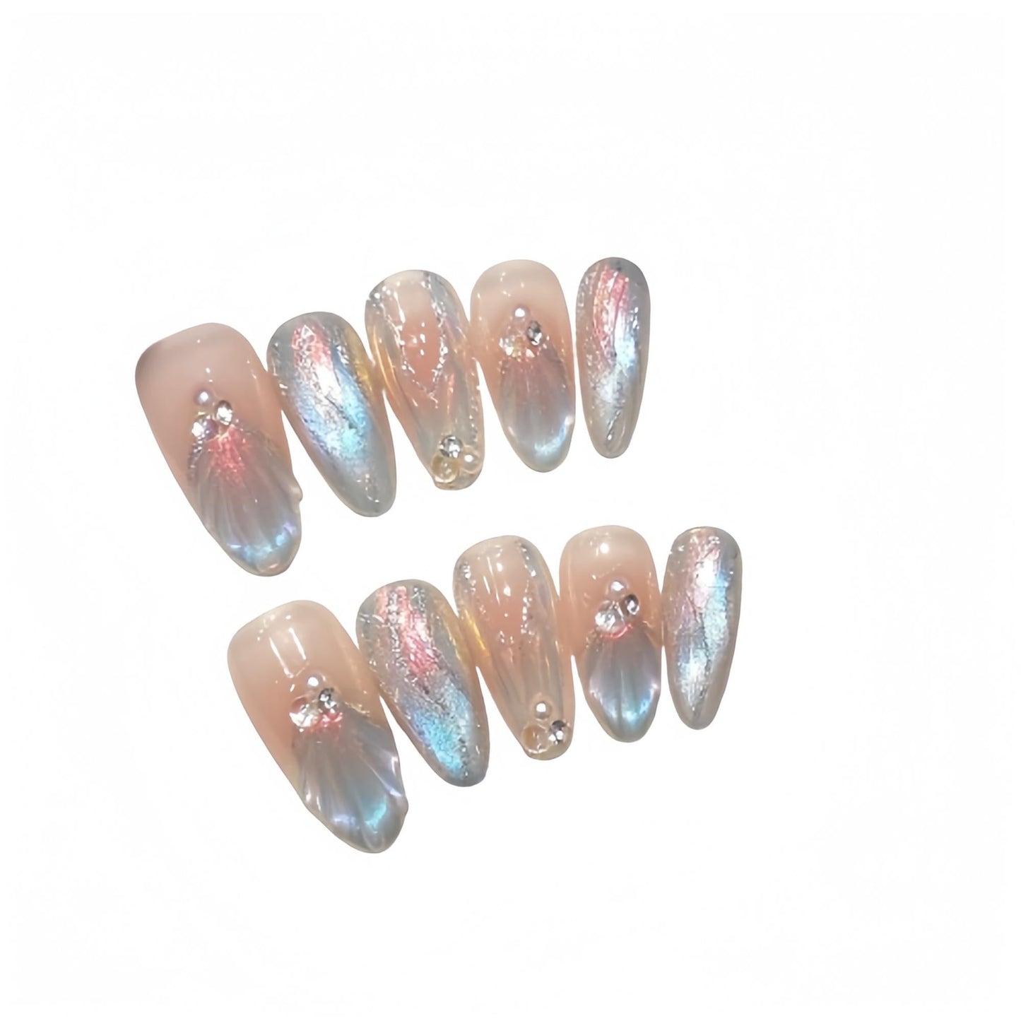Reusable Handmade Acrylic Press-on Nails - Mermaid’s Dream