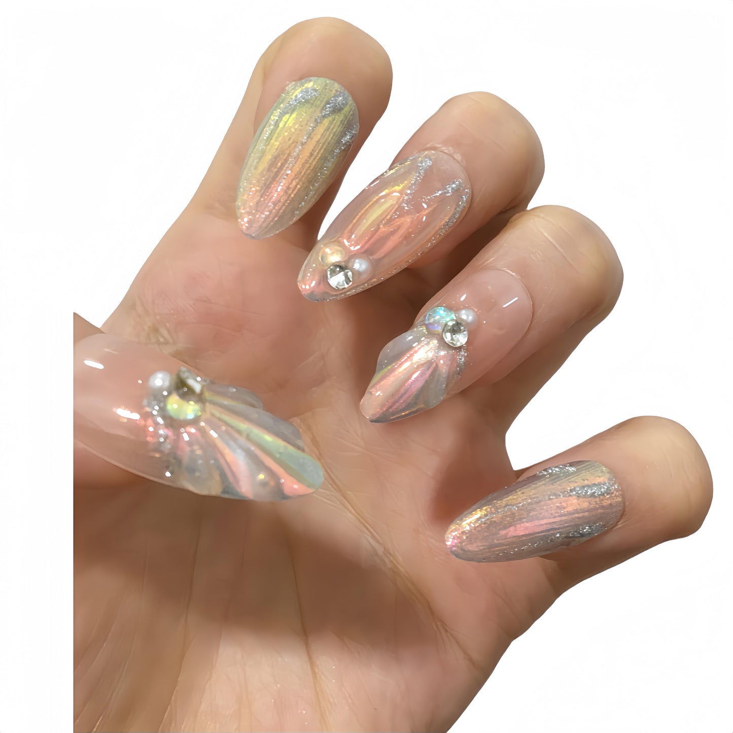 Reusable Handmade Acrylic Press-on Nails - Mermaid’s Dream