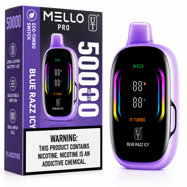 Mello Pro vape device with packaging on a white background