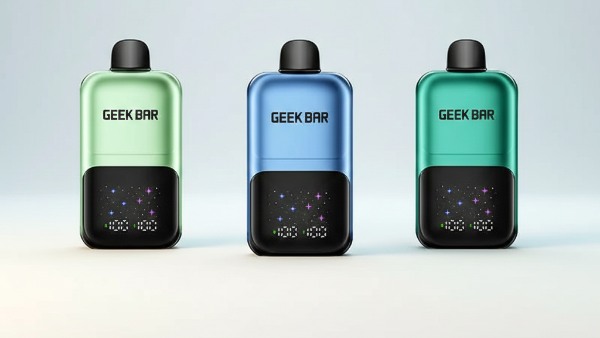 Three Geek Bar Ice Prince 50K disposable vapes in green, blue, and teal
