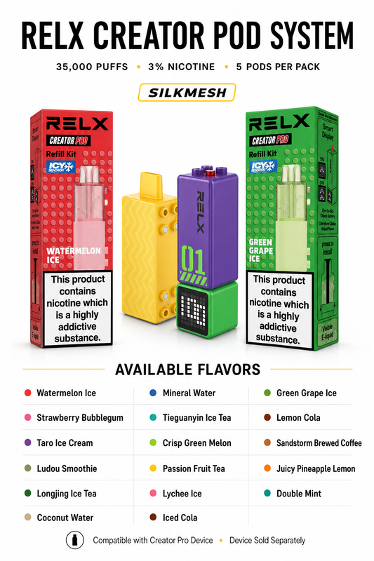 RELX Creator Refill Pods | 17 Flavors | Up to 35,000 Puffs