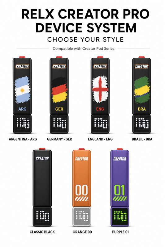 RELX Creator Pro Rechargeable Vape Device | 7 Styles | 800mAh Type-C