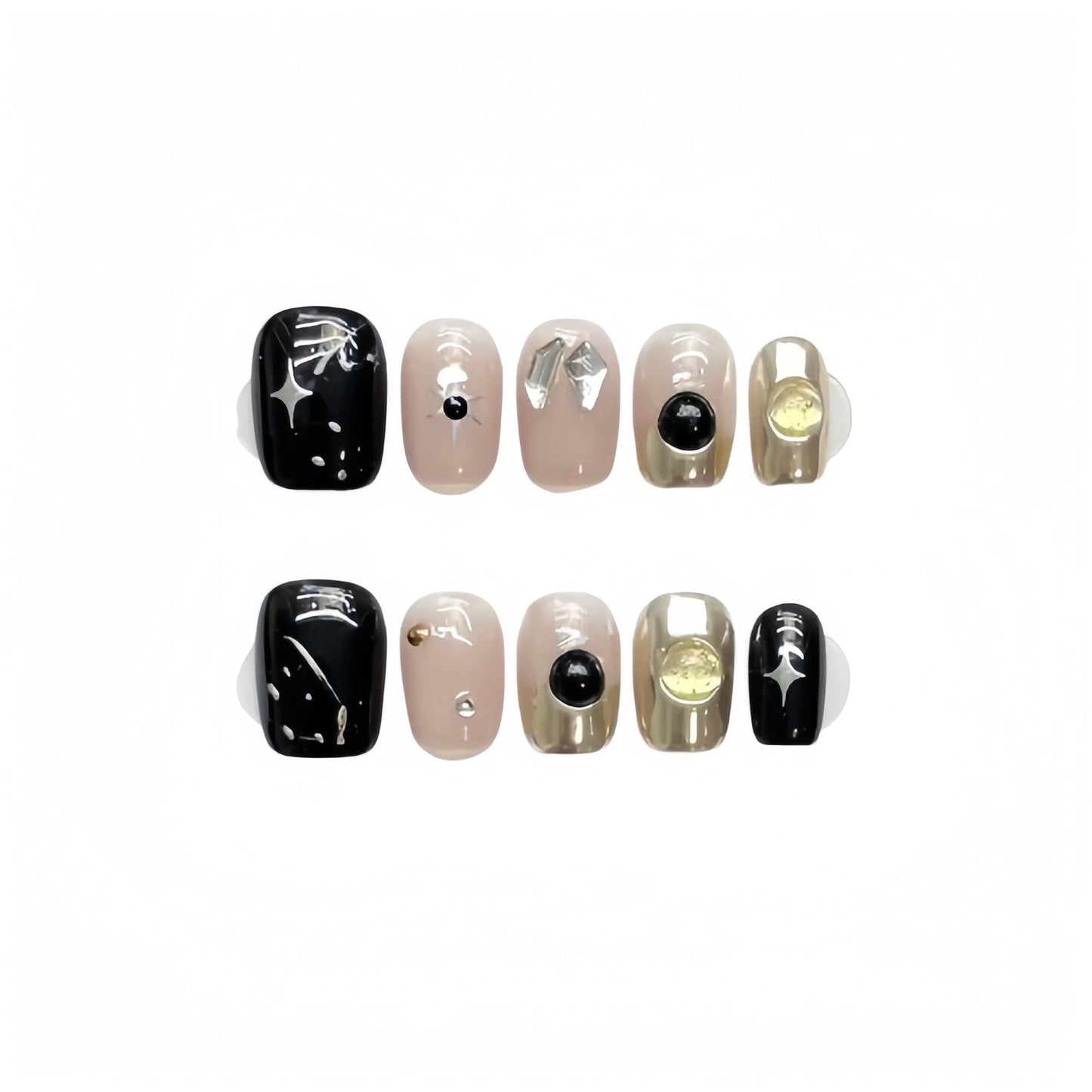 Reusable Handmade Acrylic Press-on Nails - Mirror Effect Graffiti