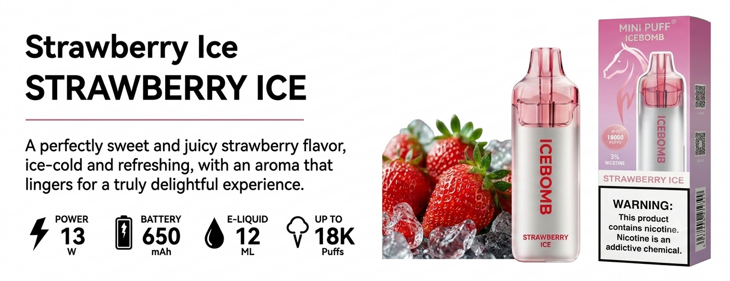 IceBomb 18000 Rechargeable Vape – 18K Ice-Cold Puffs | 5% Menthol, USB-C, 21+