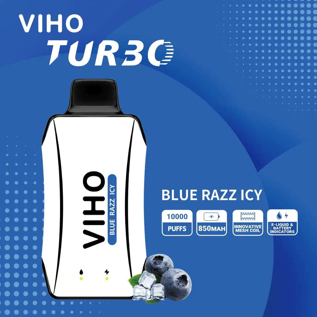 VIIHO Turbo 10K Puffs Disposable Vape Blue Razz Icy - VapeOwls